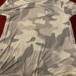 Grey and white camouflage hollister tshirt